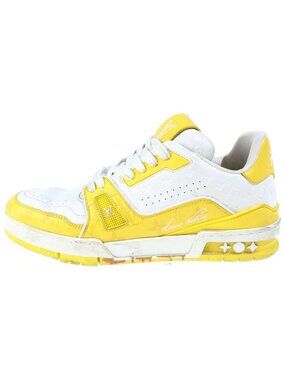 Louis Vuitton LV Trainers Monogram Lace-up Low-Top Sneakers White Yellow